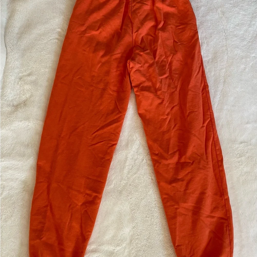 1-800-BOYS-LIE Orange 100% Cotton Sweatpants w/ Rainbow Angel Sequin Bling M - Picture 10 of 15